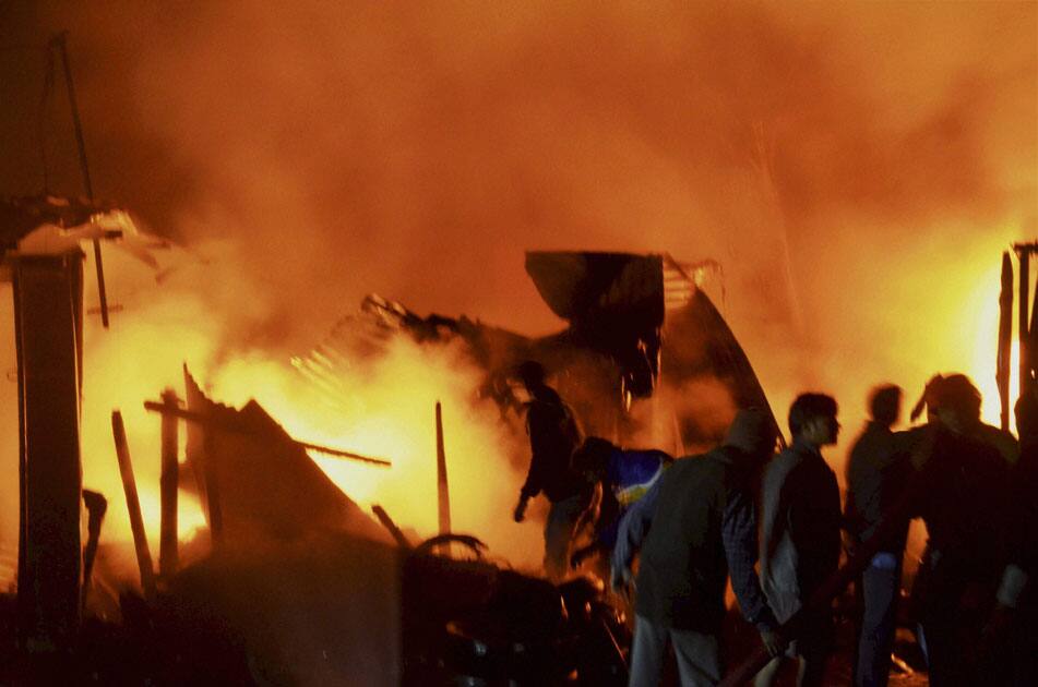 Fire at a market in Dharmanagar