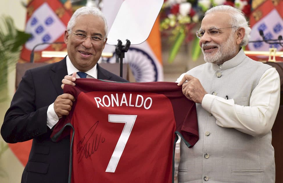 Modi with his Portugal’s counterpart