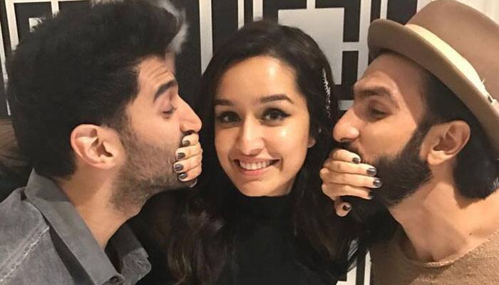 Shraddha Kapoor caught between Ranveer Singh and &#039;Jaanu&#039; Aditya Roy Kapur!