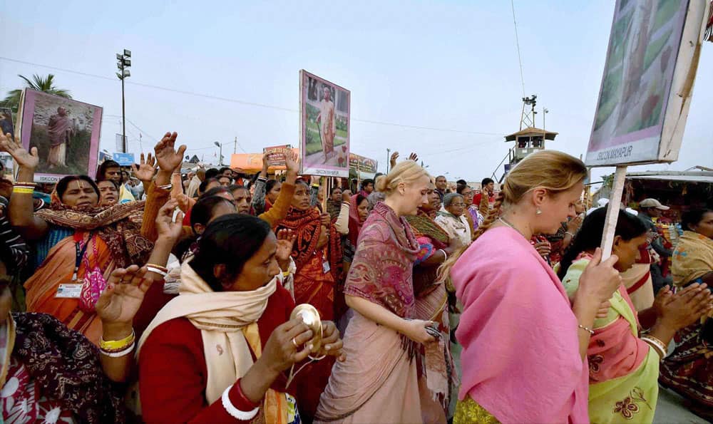 ISKCON devotees at Sagar Island