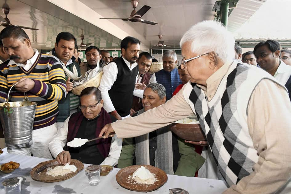 Lalu Prasad Yadav during Makar Sankranti celebration