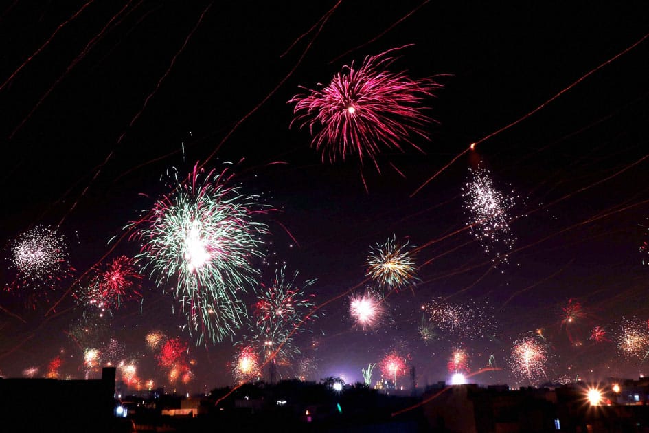 Fireworks light up the sky in Jaipur