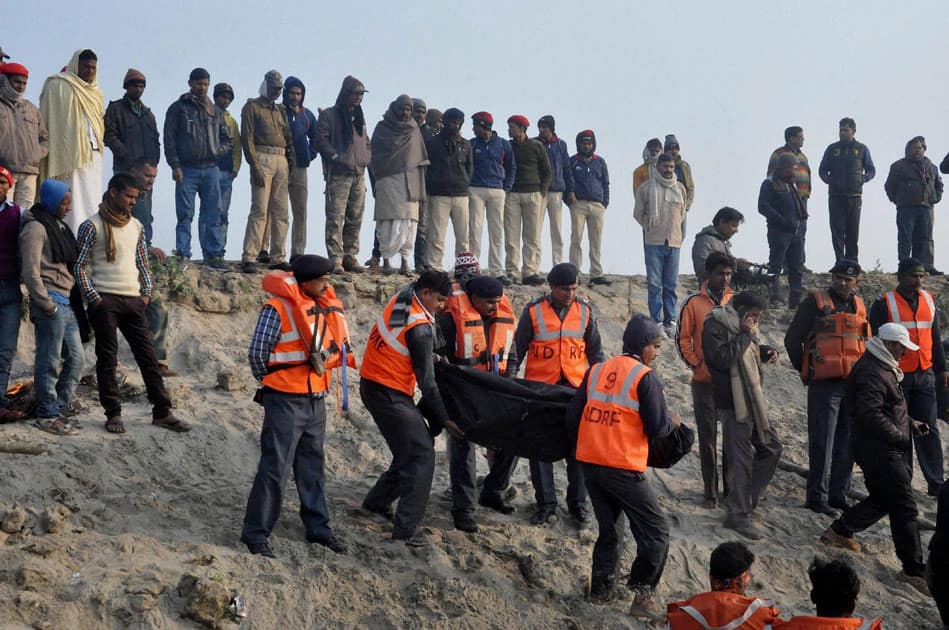 NDRF engage in rescue work after a boat capsized