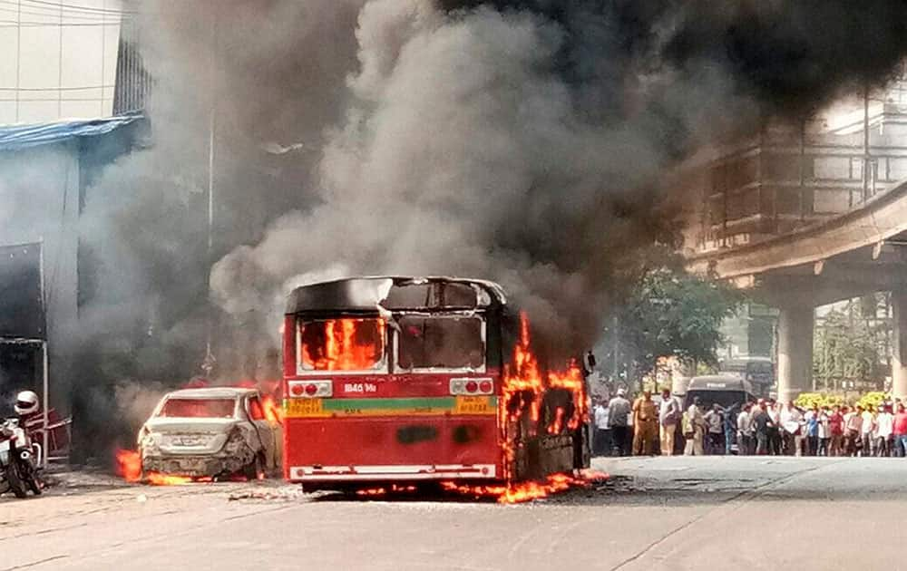 Fire in bus