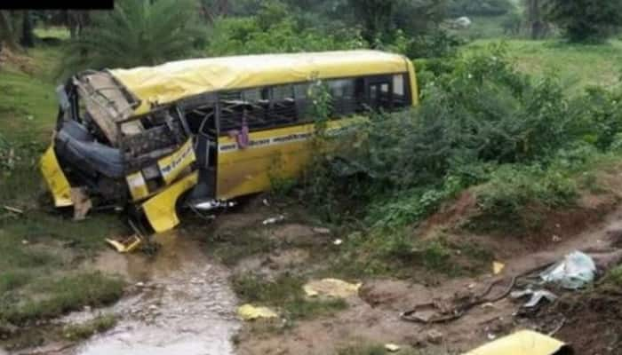 School bus overturns in Mathura, 40 children suffer injuries