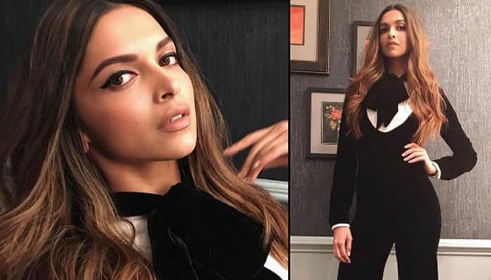 Deepika Padukone makes black look the best colour as she steps out for &#039;The Late Late Show&#039; by James Corden!