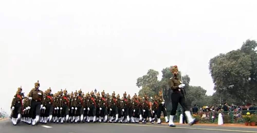 Republic Day parade underway at Rajpath.