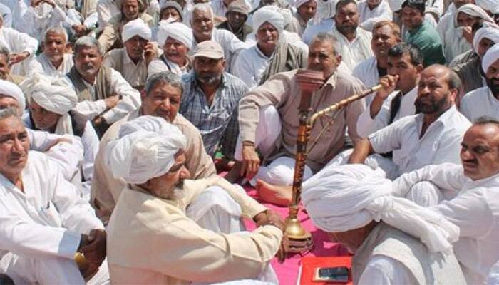 Jats hold a sit-in in Gurugram for reservation