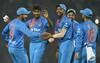  Indian players celebrate after beating England during their T20 match