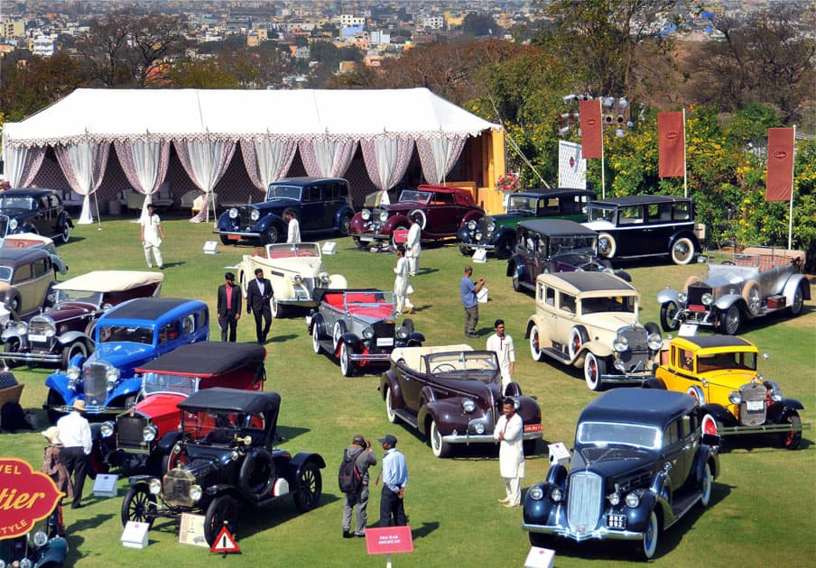 Vintage cars and bikes show