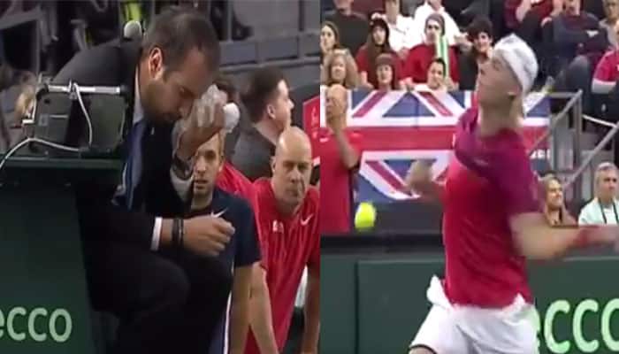 WATCH: Canada&#039;s Denis Shapovalov smashes tennis ball in chair umpire’s eye during Davis Cup tie
