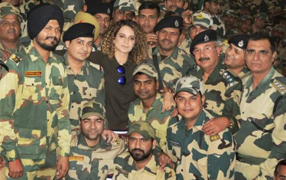 Kangna Ranaut at BSF's Paloura camp