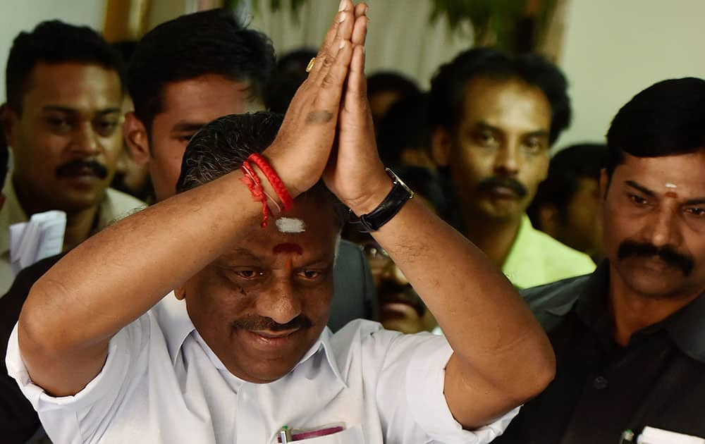 O Panneerselvam at his residence