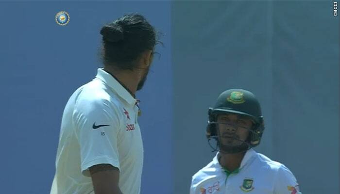 WATCH: When Ishant Sharma asked a &#039;staring&#039; Sabbir Rahman to focus on his batting during one-off Test