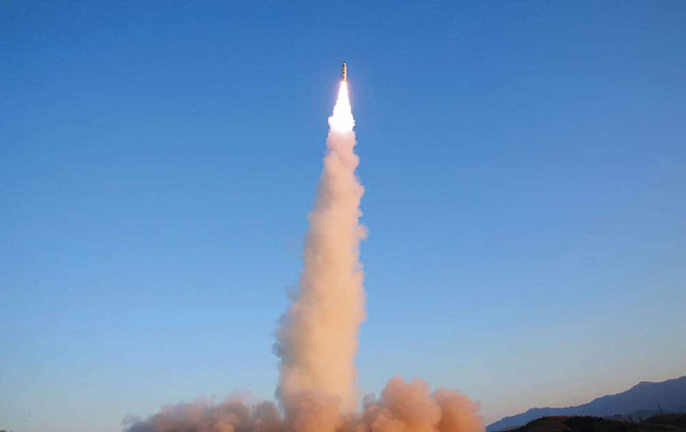 Pukguksong-2 is launched at an undisclosed location in North Korea