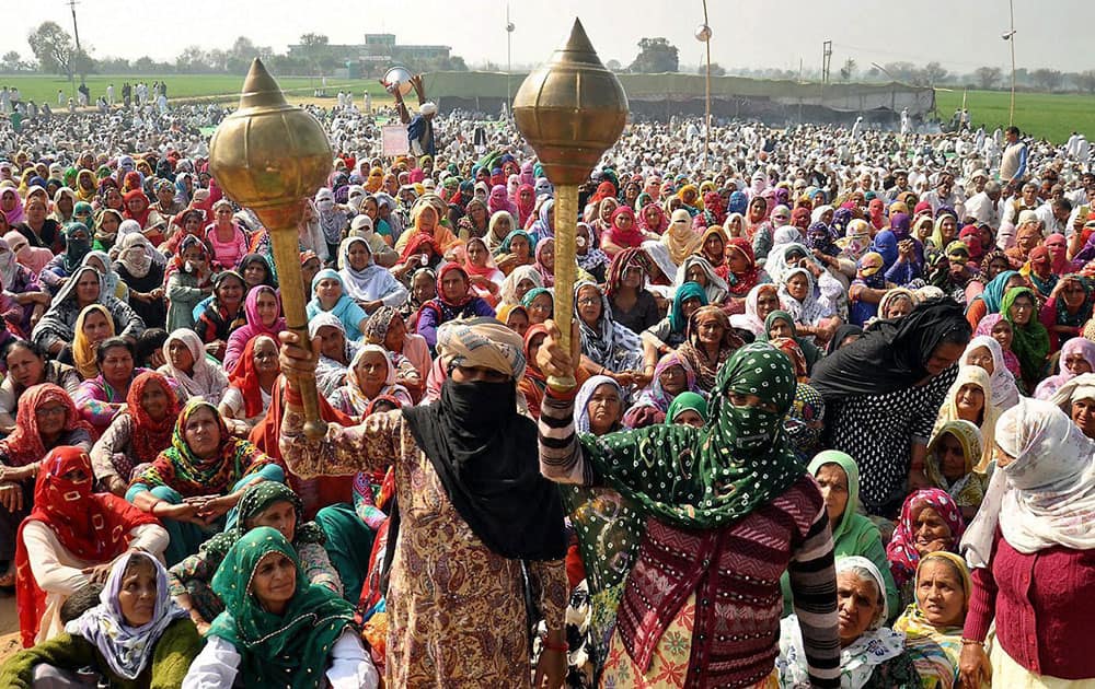 Women protesters in Rohtak