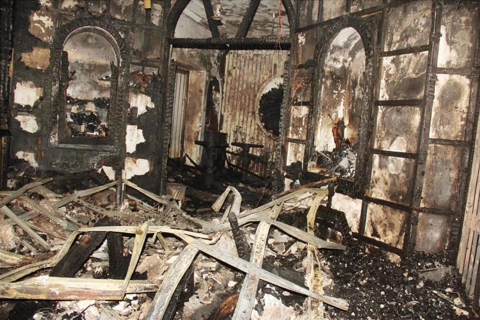 Burnt house in Allahabad