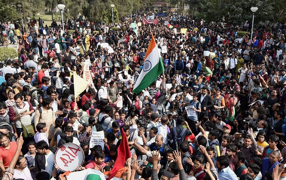 Students protest in Delhi