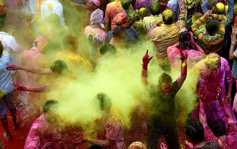 People celebrate Holi