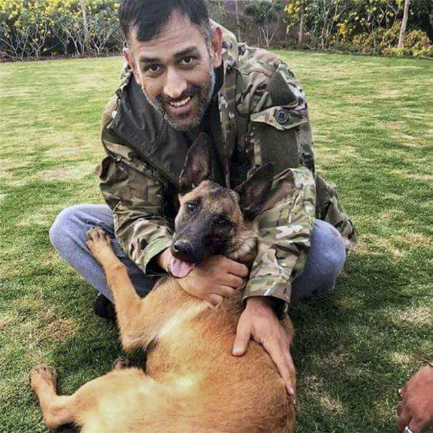 Dhoni at his residence in Ranchi