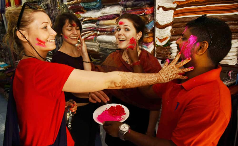 Holi in Bodhgaya