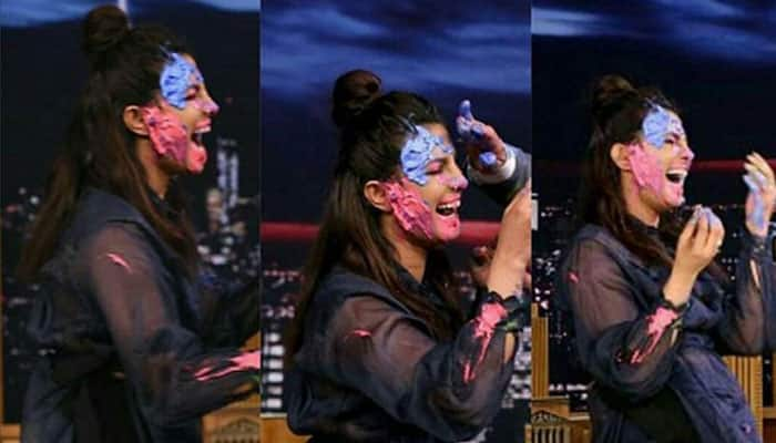 Priyanka Chopra played &#039;Holi&#039; with Jimmy Fallon and it was a &#039;Rang Barse&#039; moment! 