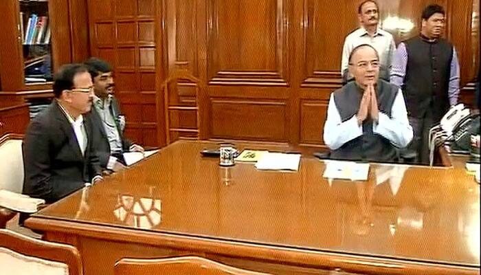 Union Finance Minister Arun Jaitley takes charge of Defence Ministry