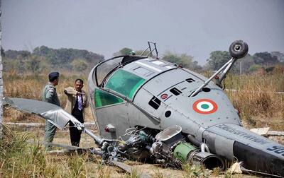 Rescue work in progress after Indian Air Force Chetak helicopter toppled