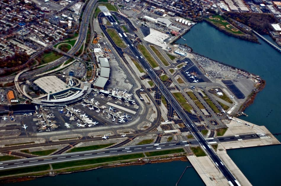 Landing at LaGuardia Airport in New York City