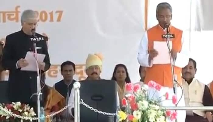 Trivendra Singh Rawat sworn in as Uttarakhand CM; PM Narendra Modi, Amit Shah attend event