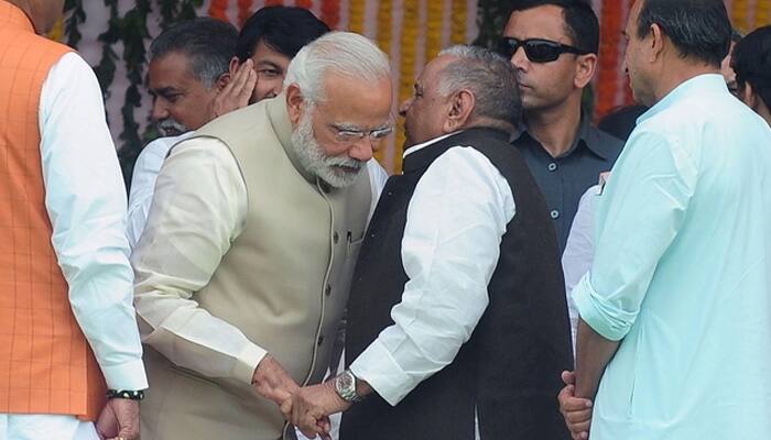 Narendra Modi all ears to Mulayam, pats Akhilesh; Mayawati absent