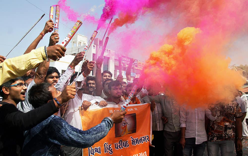 VHP supporters celebrate