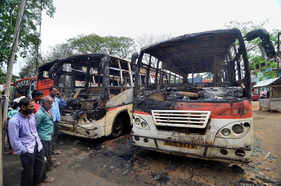 ASTC buses burnt in Assam