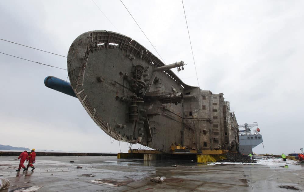 The sunken ferry Sewol