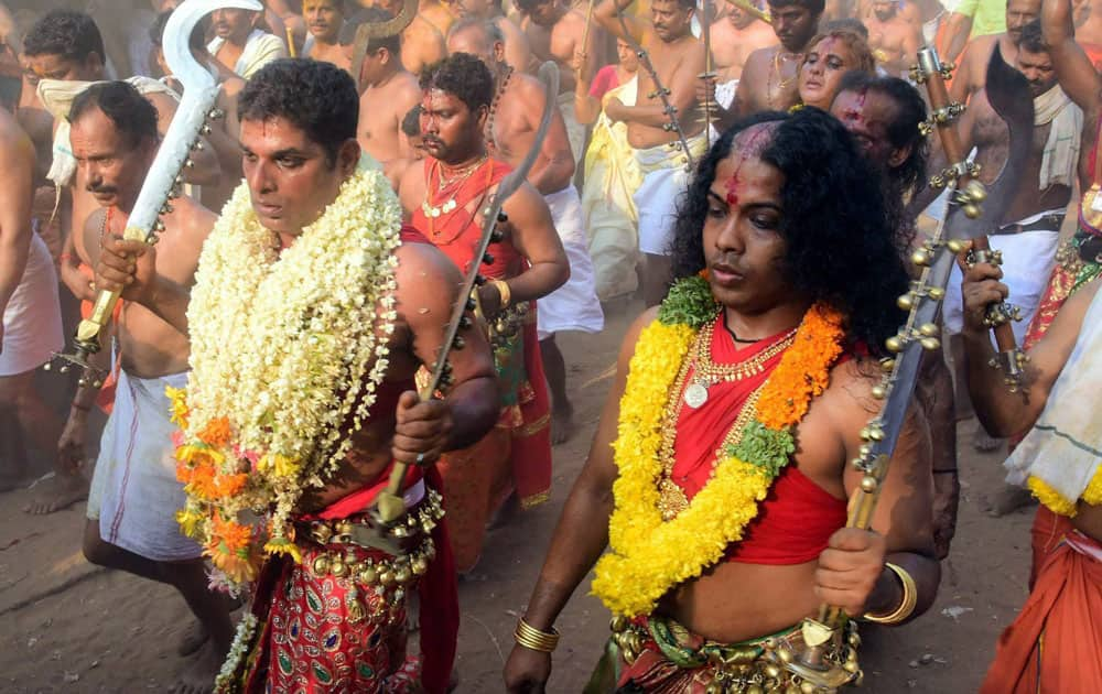 The komarams during the kavutheendal ceremony