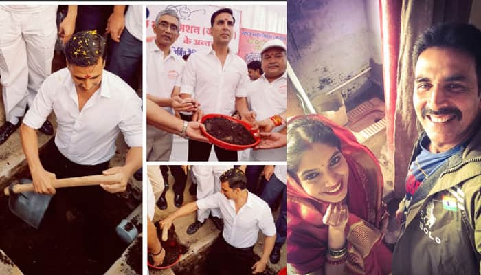 Akshay Kumar meets minister Narendra Singh Tomar, digs &#039;two pit toilet&#039;! 