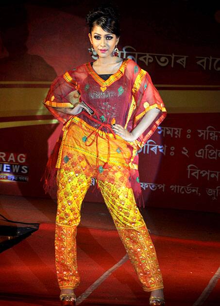 A model walks on the ramp during a fashion show A model walks on the ramp during a fashion show