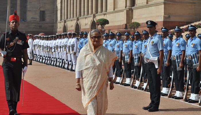 Bangladesh PM Sheikh Hasina accorded ceremonial welcome