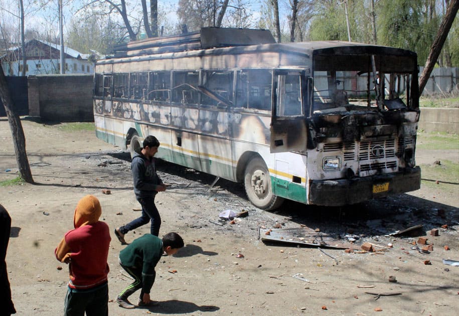 Protesters throwing stones