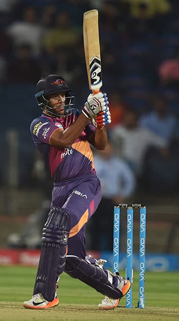 Mayank Agarwal plays a shot during the IPL T20 match