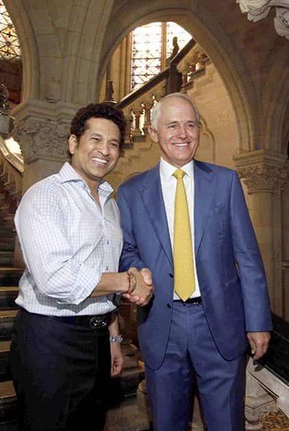 Australian PM with Tendulkar