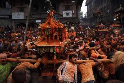 Nepalese devotees participate