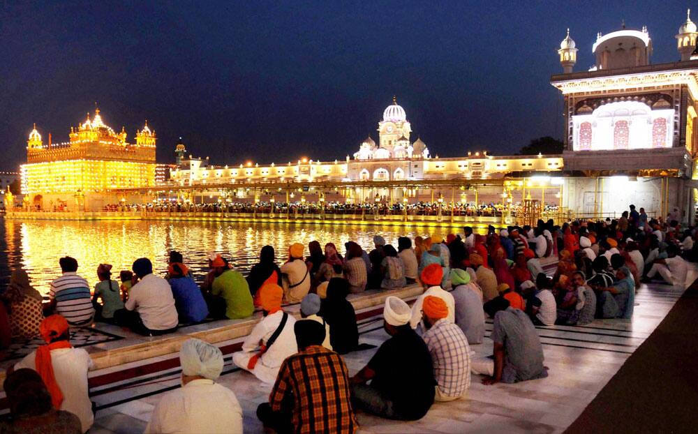 An Illuminated View of Golden Temple in Amritsar