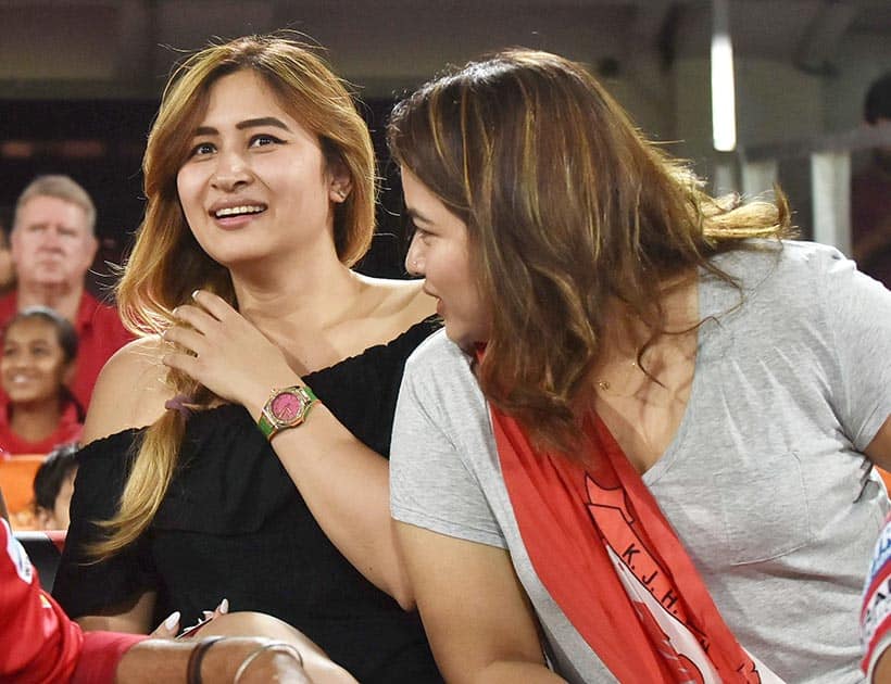 Badminton player Jwala Gutta watches an IPL 2017