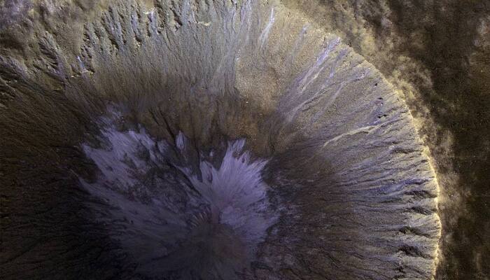 NASA shares beautiful winter&#039;s view of gullied crater on Martian surface