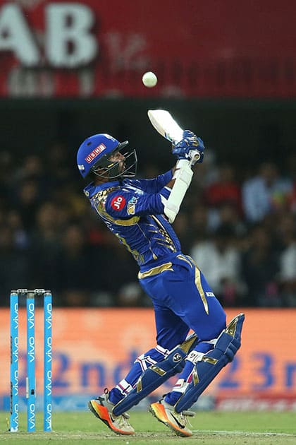 Parthiv Patel of the Mumbai Indians bats during match IPL