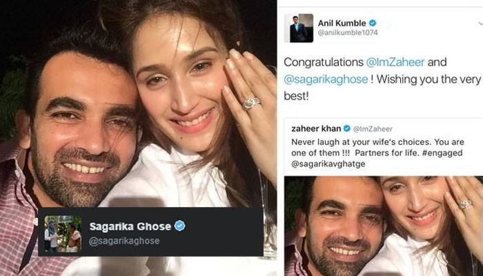 Delhi Daredevils, Anil Kumble commit Twitter gaffe, wish wrong Sagarika on engagement with Zaheer Khan