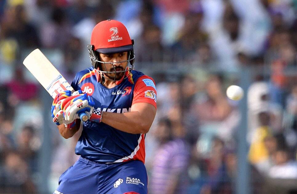 batsman Karun Nair plays a shot