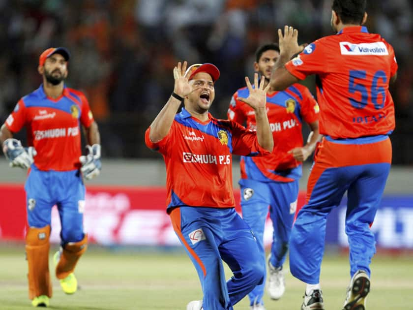 Gujarat Lions bowler celebrates