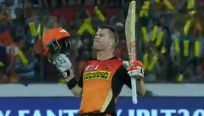 IPL 2017, SRH vs KKR: David Warner destroys Kolkata Knight Riders with season&#039;s fastest century — VIDEO